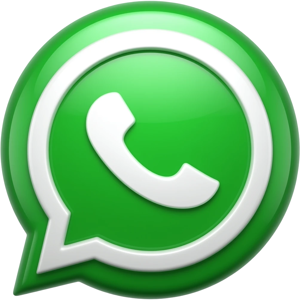 whatsapp logo 3d verde y blanco emoji