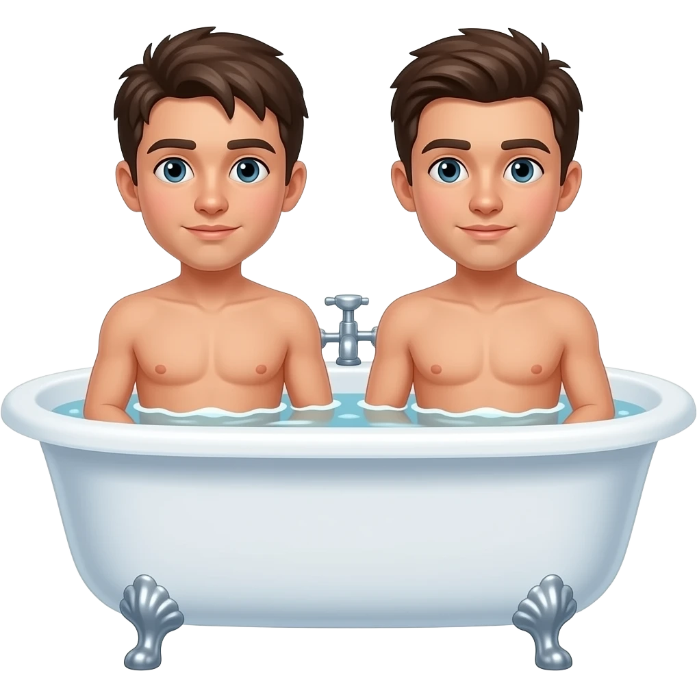 2 naked teen mans naked Completely naked bathroom In the bathtub com perna com corpo inteiro emoji