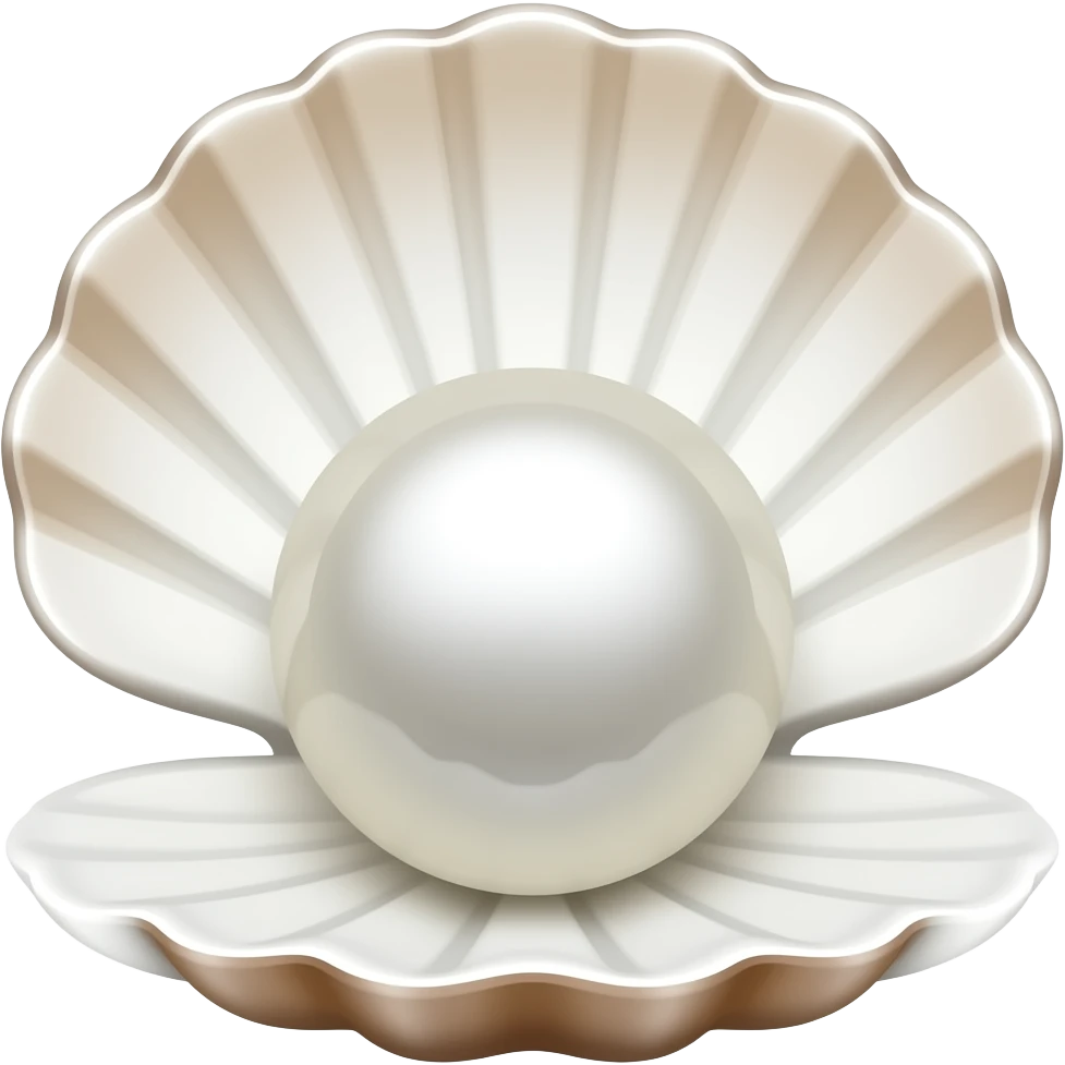 big white Pearl the shell is Beige and white , emoji