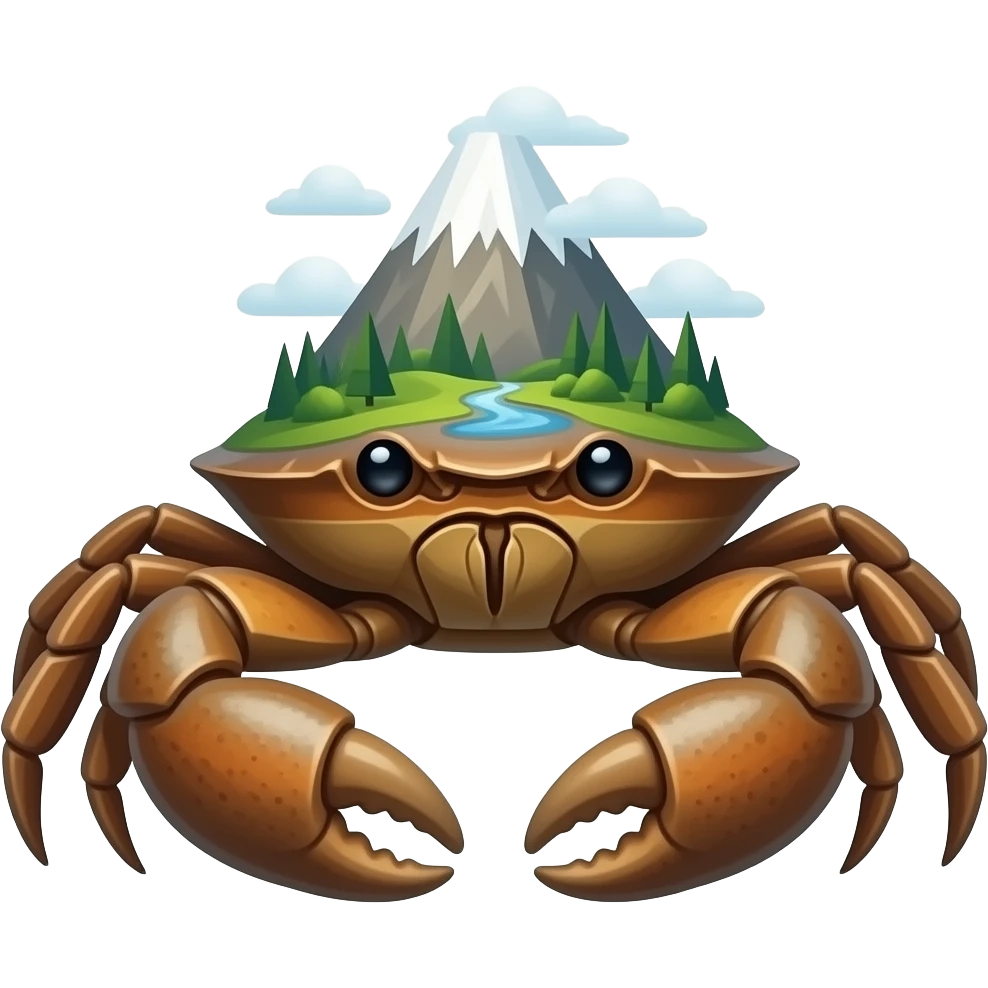 A big stone crab with a mountain on his back emoji
