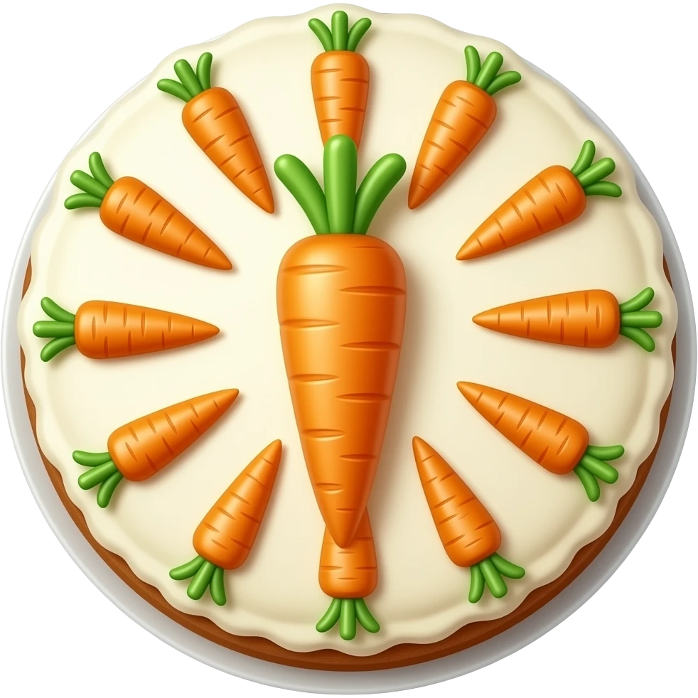 torta di carote intera vista dall'alto emoji