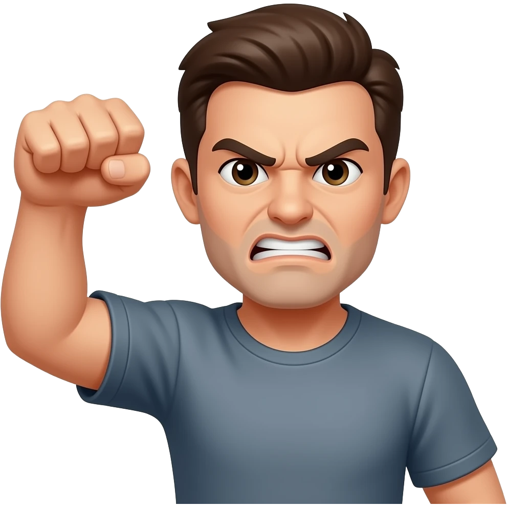 Angry man shaking fist emoji
