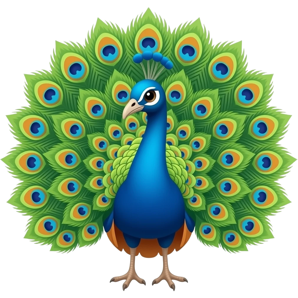 different colored peacokc emoji