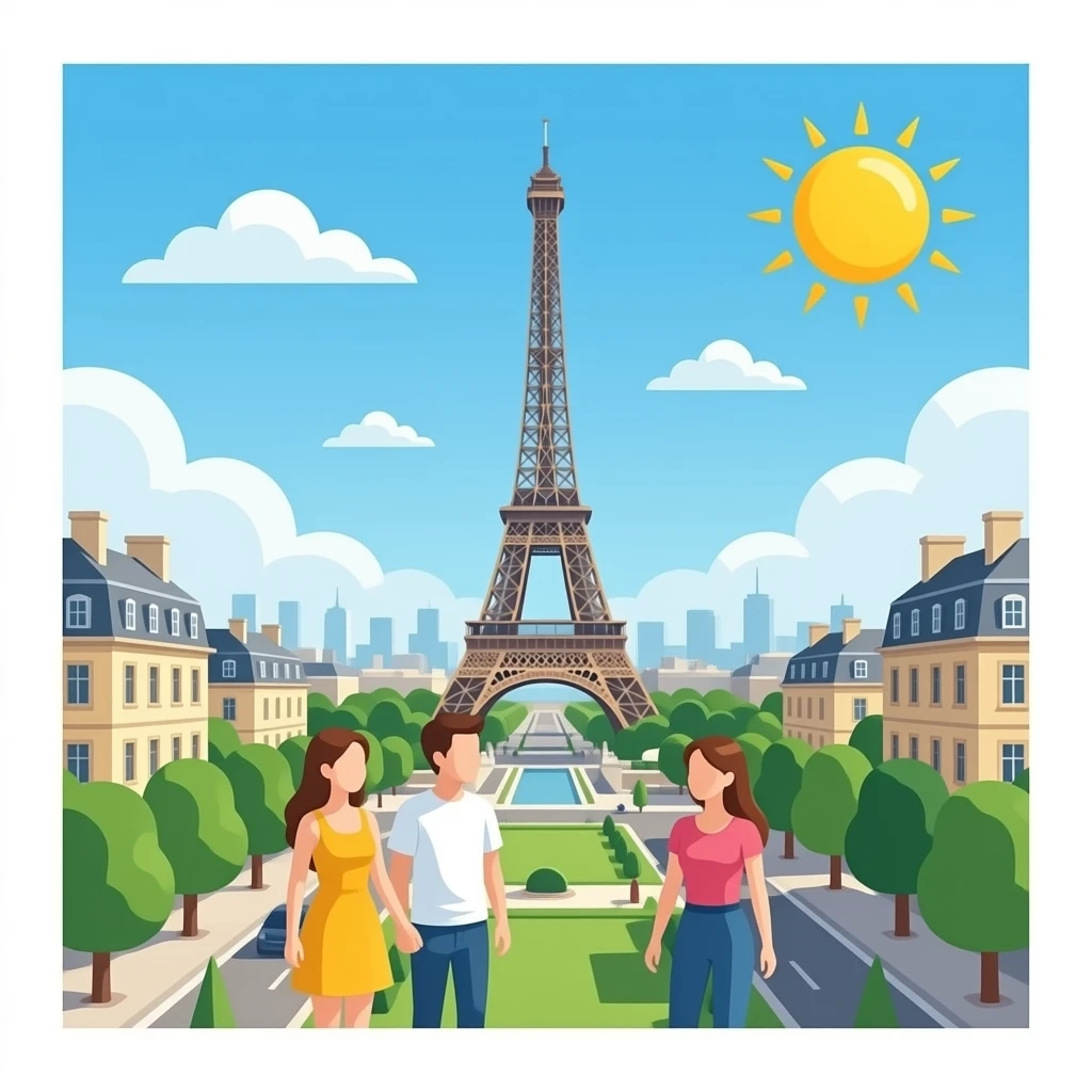 Paris with friends emoji