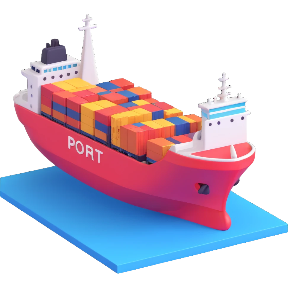 port with cargo ship emoji