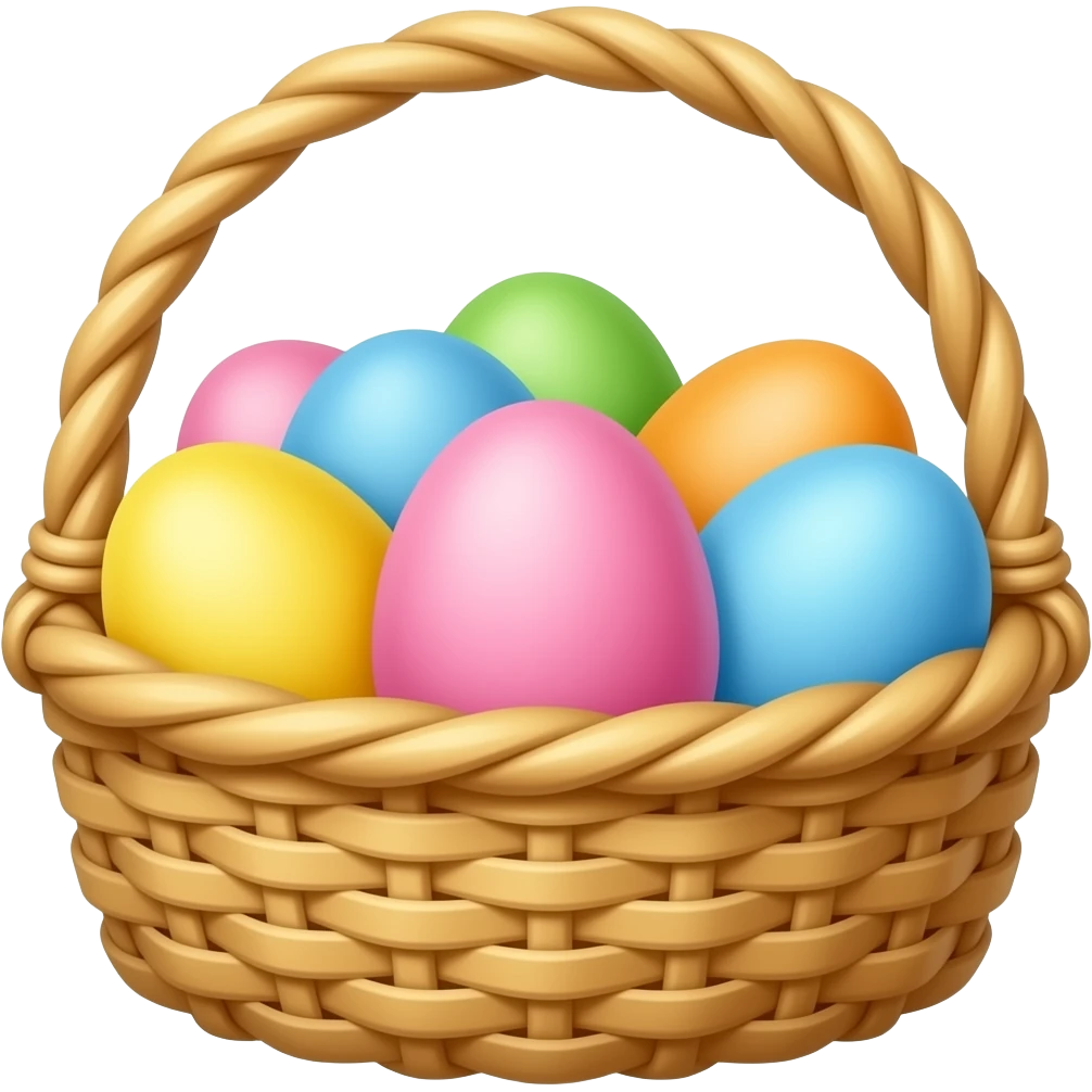 easter basket full of colored eggs emoji
