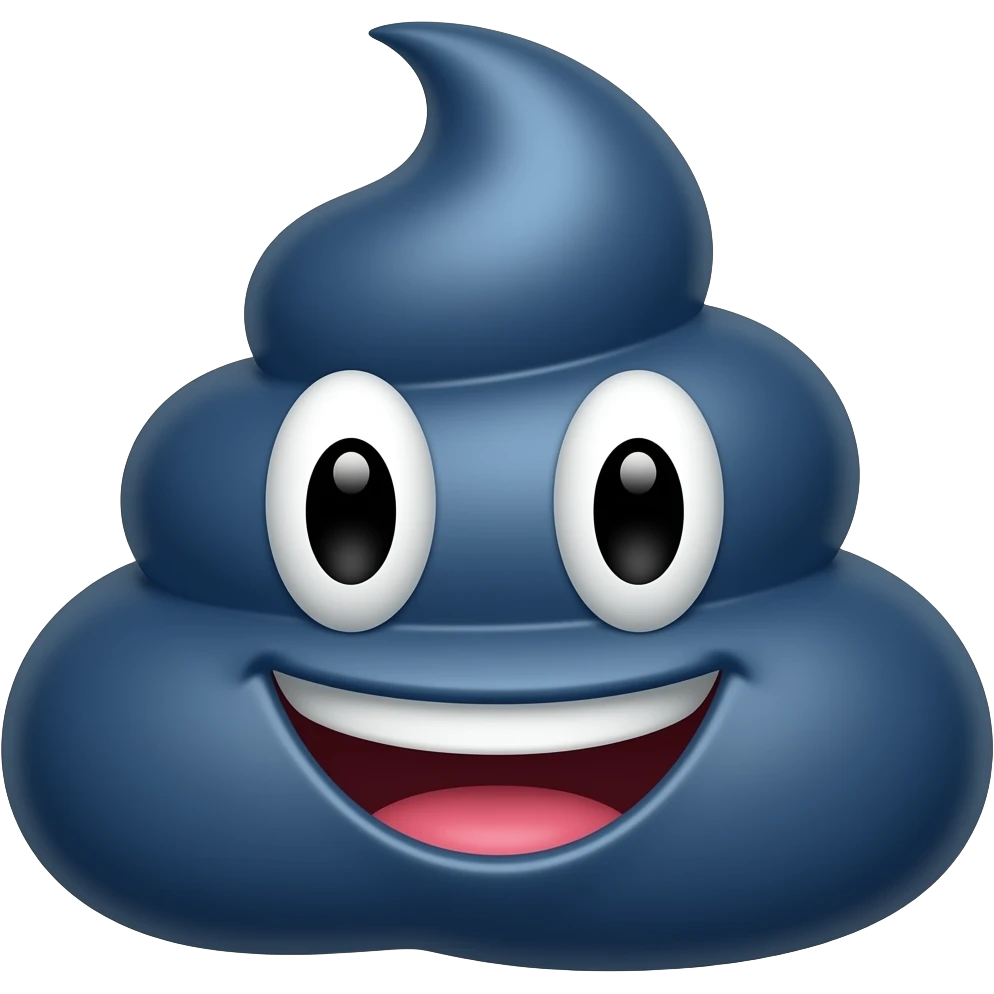 deep blue poop emoji smile emoji