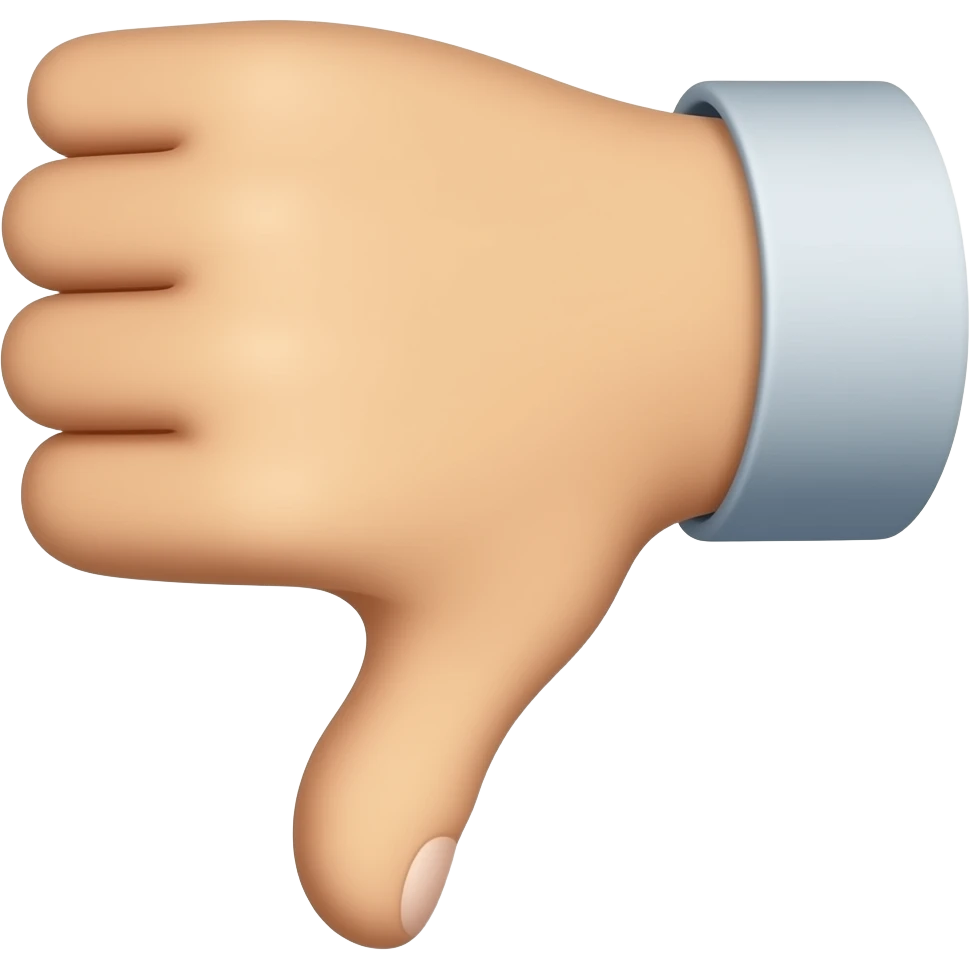 a  thumbs down like thumb be down only a hand not other colors emoji