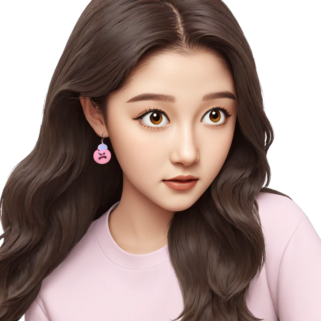 brown haired girl portrait emoji