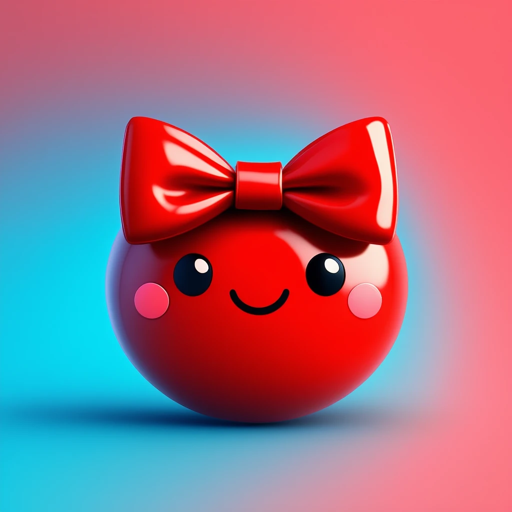 cute and shiny red bow emoji emoji