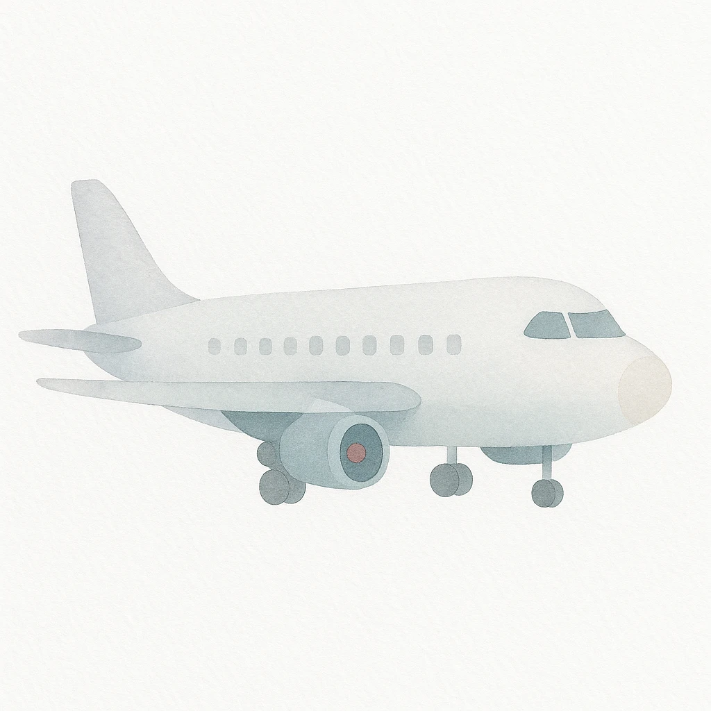 airplane, watercolor art style emoji