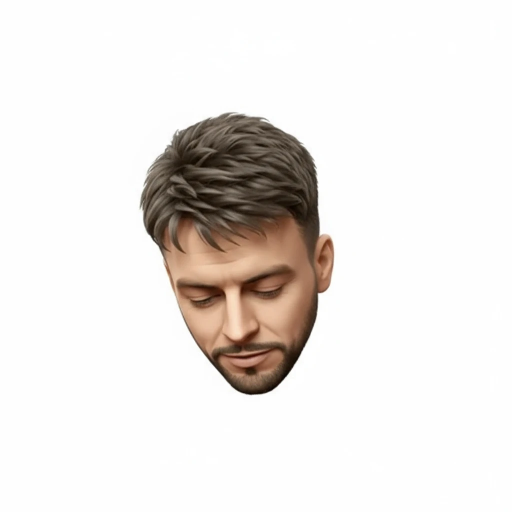 нарисуй этого человека, чтобы он смотрел на 45 градусов вниз, без фона emoji