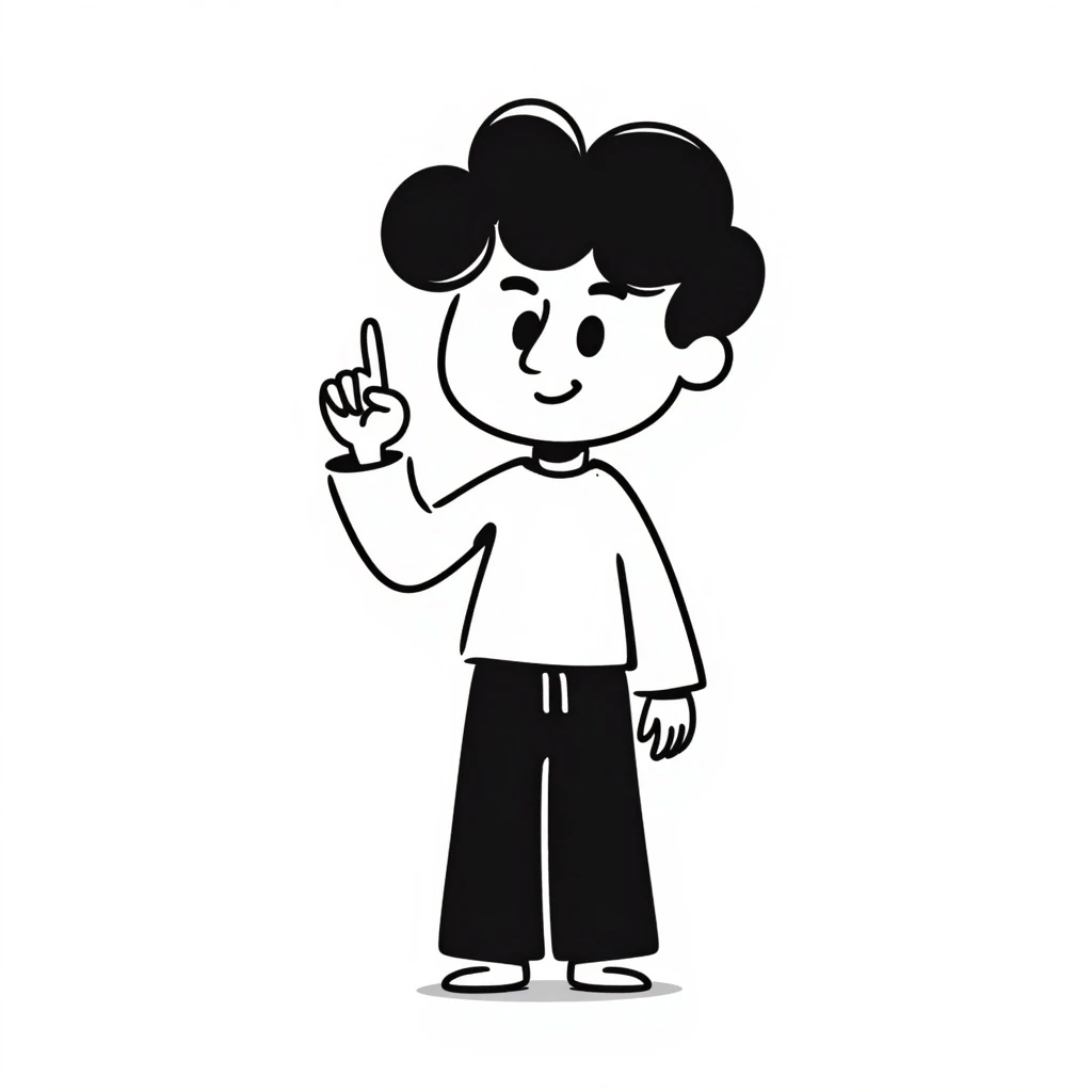 kid making a 'no deal' gesture, playful and casual hand drawn doodle style emoji