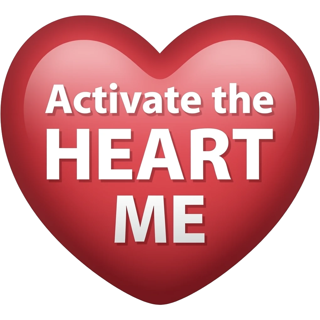 Coração com a frase: Ativem o HEART ME emoji