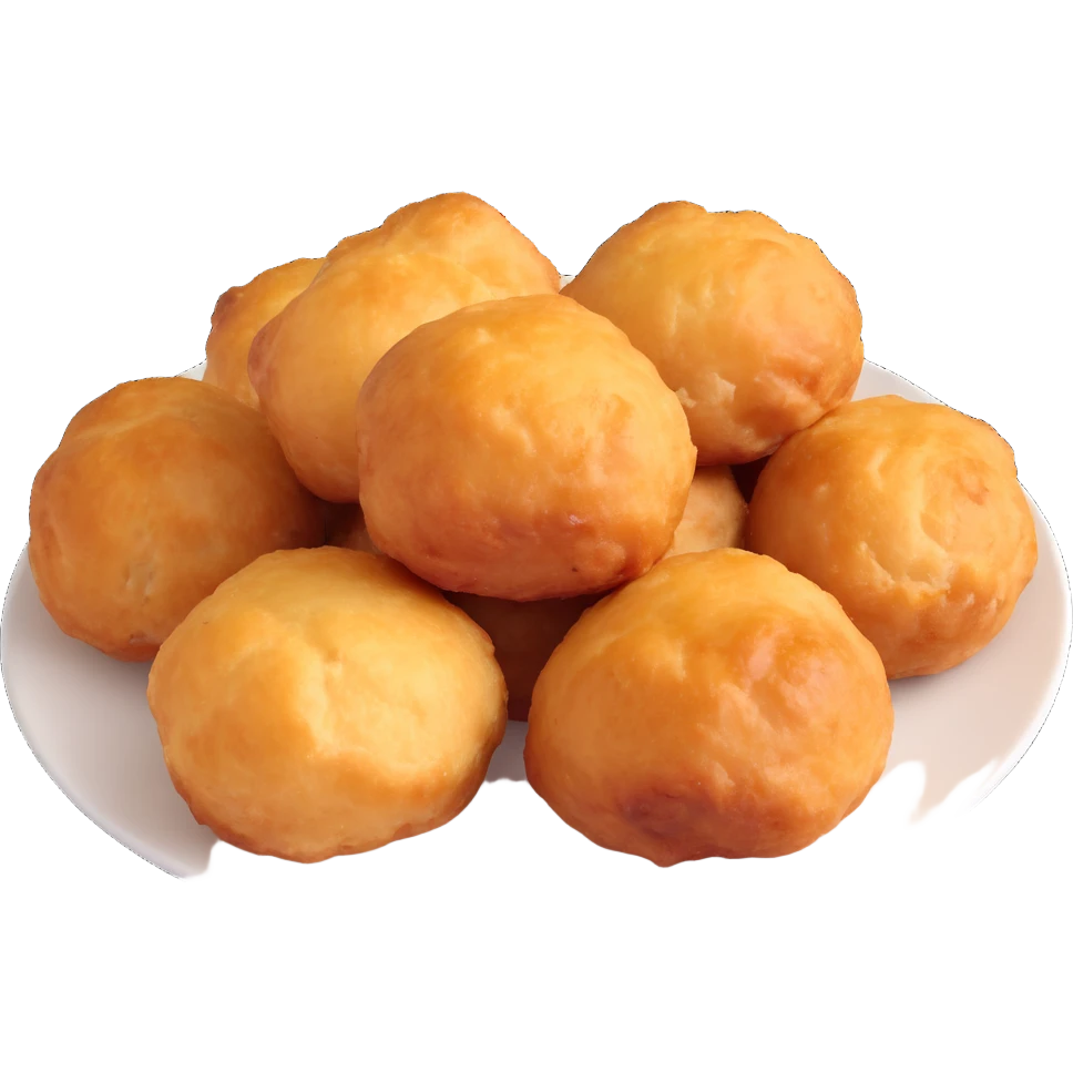 a single Dutch fried dough ball oliebollen, golden brown, simple, isolated emoji