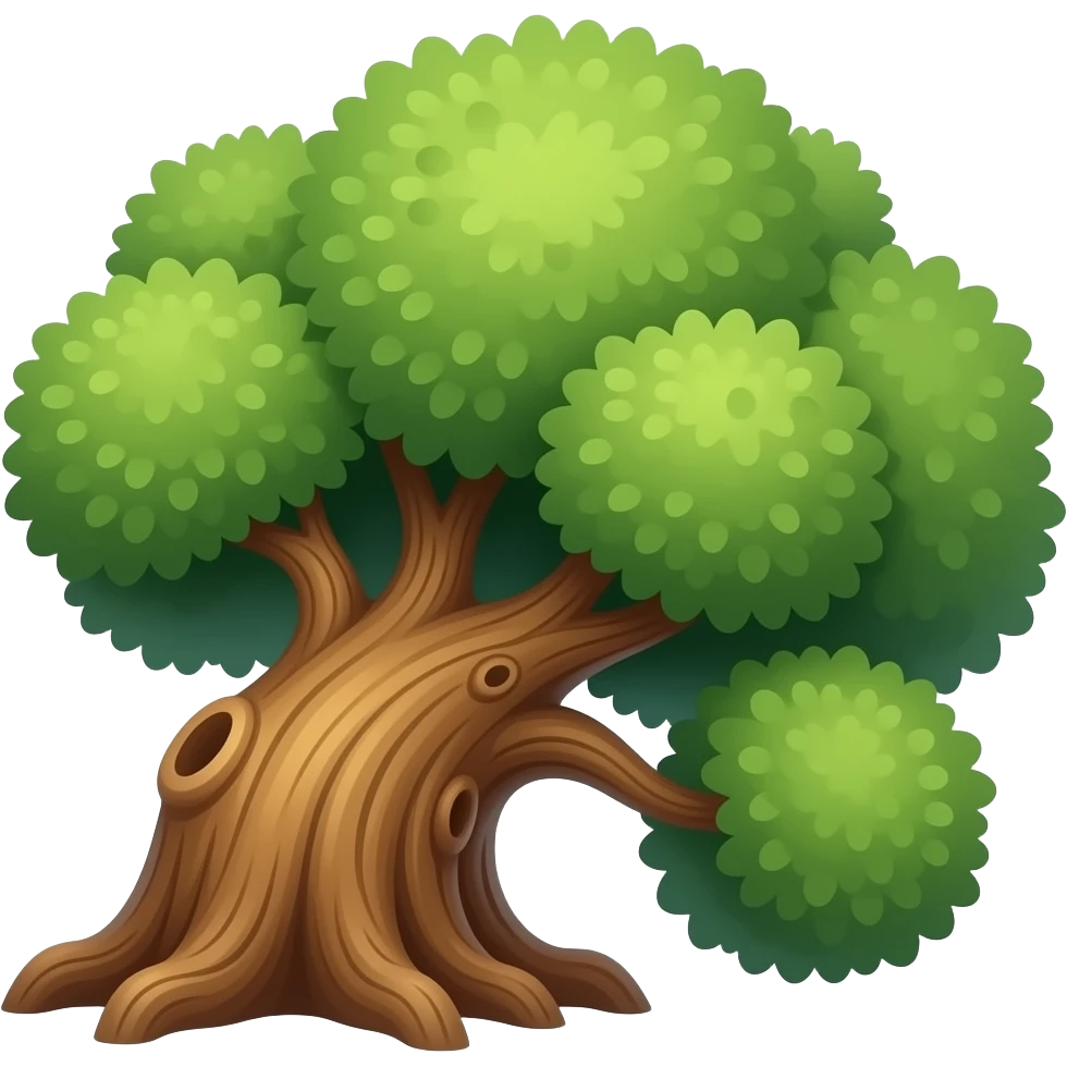 a tree trunk waving emoji