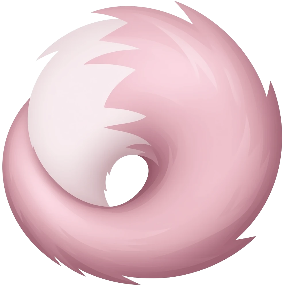Pink wolf tail emoji