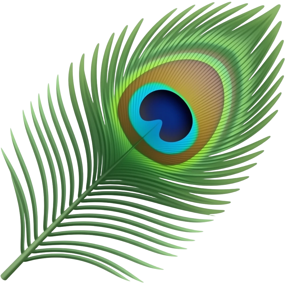 Create a peacock feather which lord krishna use to keep in head only create peacock feather emoji