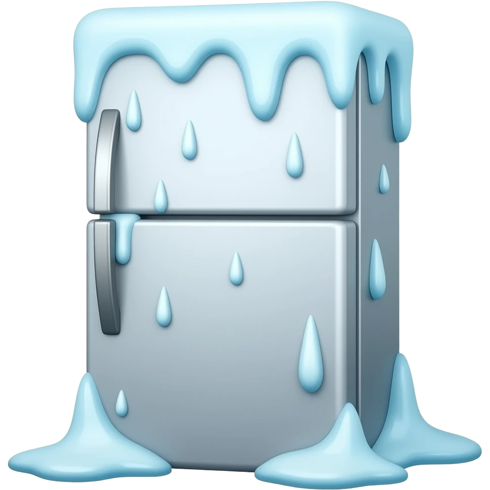 A fridge covered in ice emoji