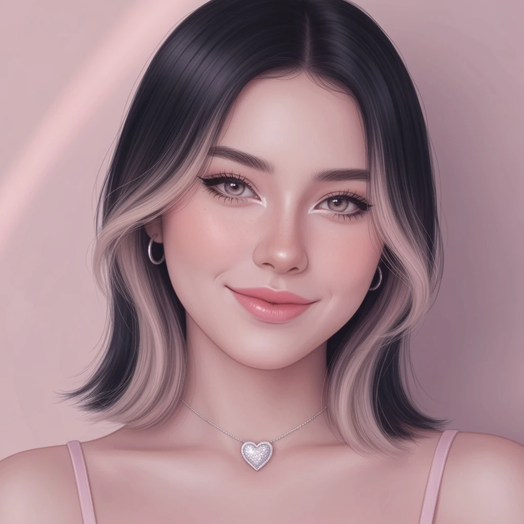 pastel emo profile picture with a heart accent, cute, expressive, minimal, variation 2 emoji