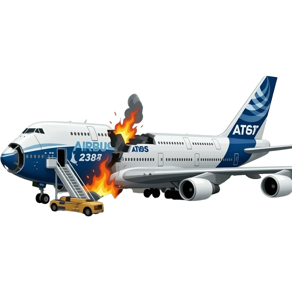 Crashed Boeing 747 and Airbus a380 emoji