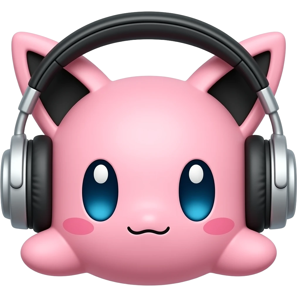 Pokemon Jigglypuff head headphone emoji