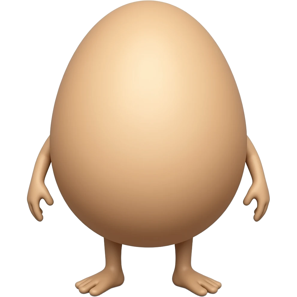 The egg with legs without arms emoji