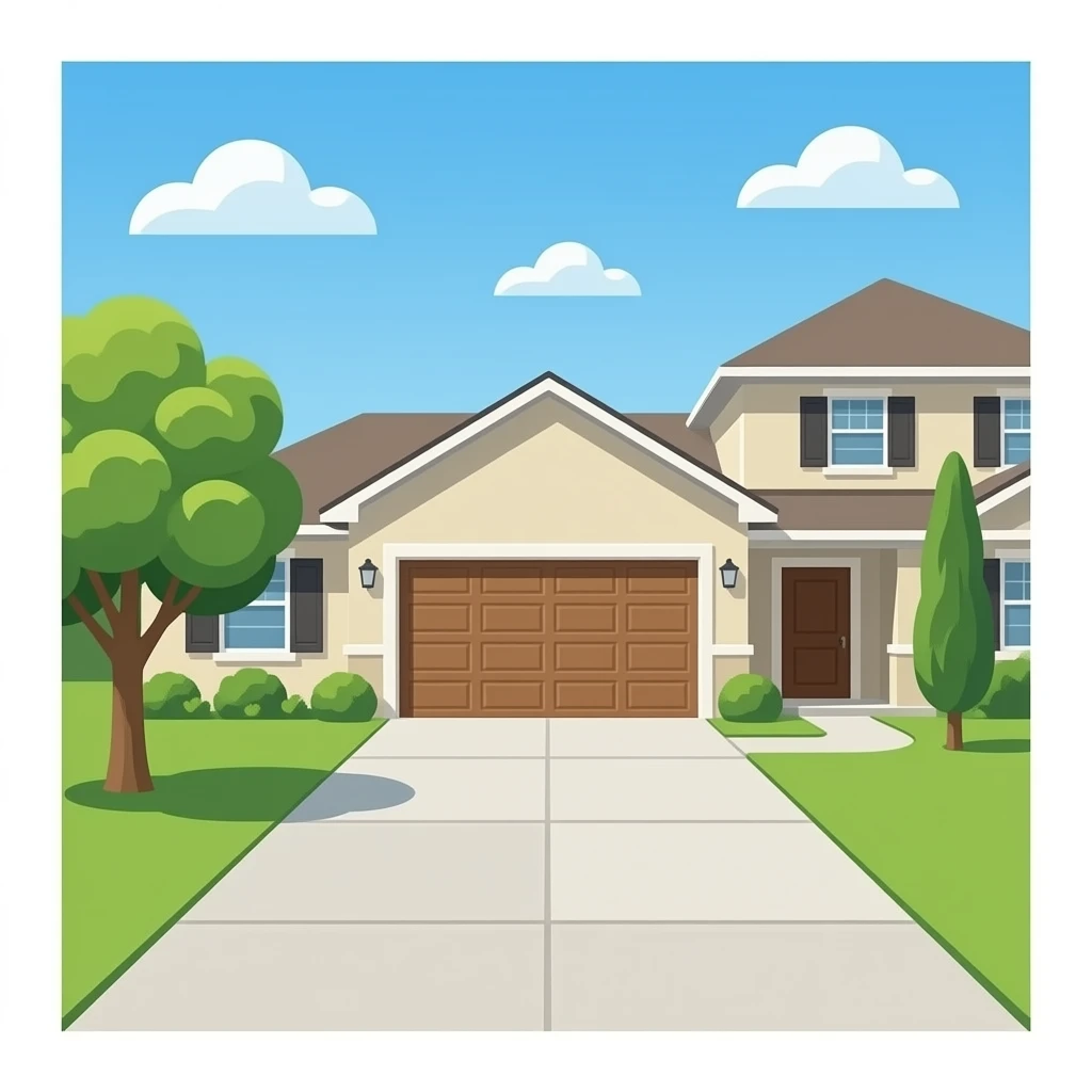 concrete driveway 3D ios style emoji