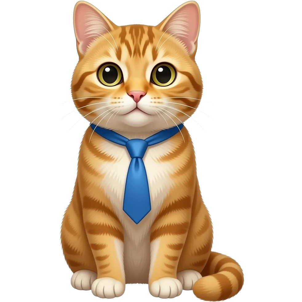 cat wear vibrant blue tie emoji