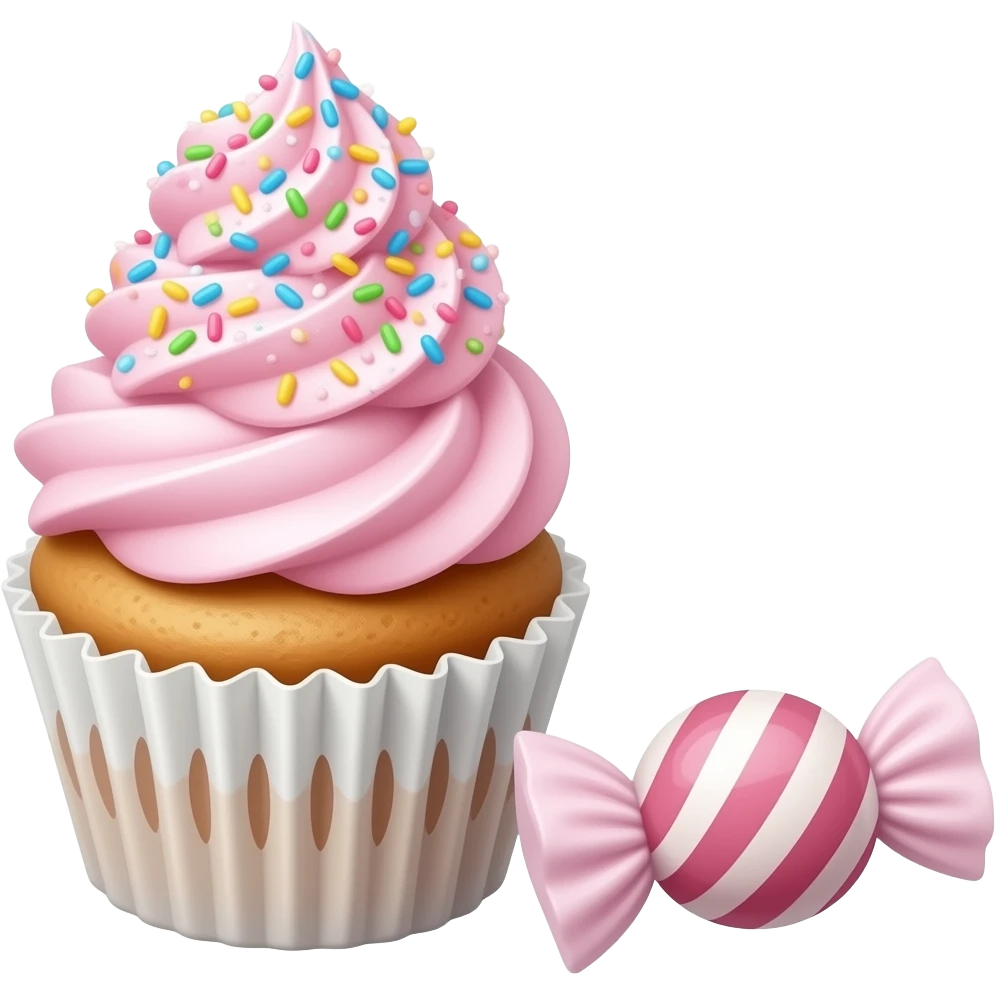 Cotton candy cupcake candy :3 emoji