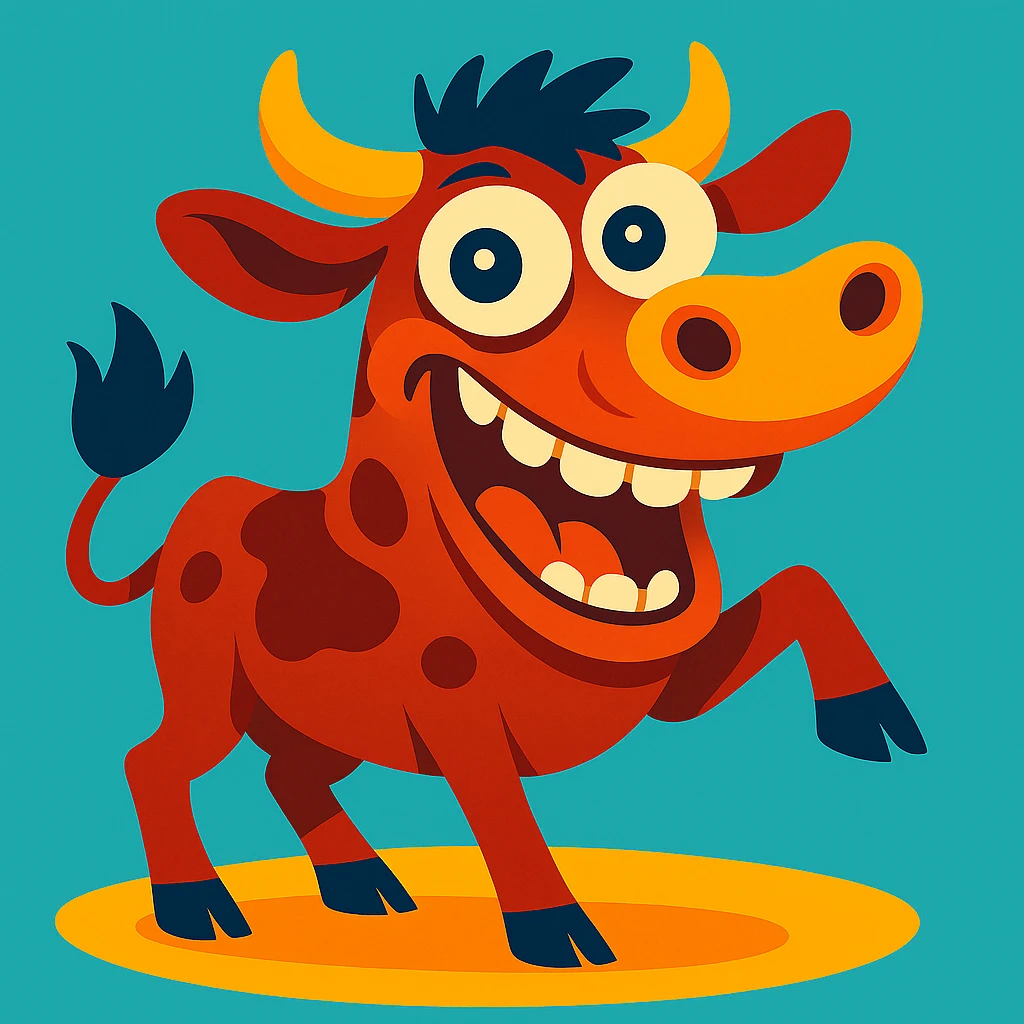 Crazy cow emoji