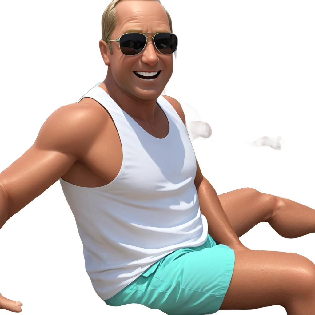 boys enjoying summer at beach emoji