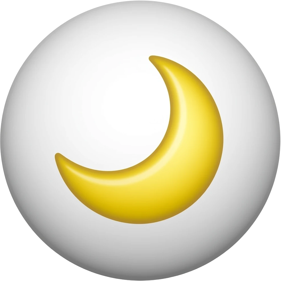 pilule ronde blanche, avec cartier de lune jaune au milieu emoji