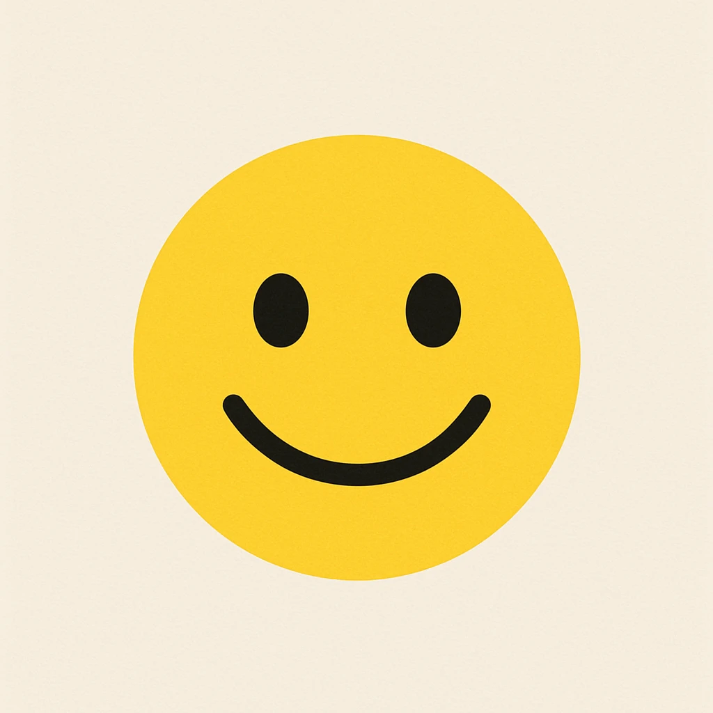classic yellow emoji face, simple smile emoji
