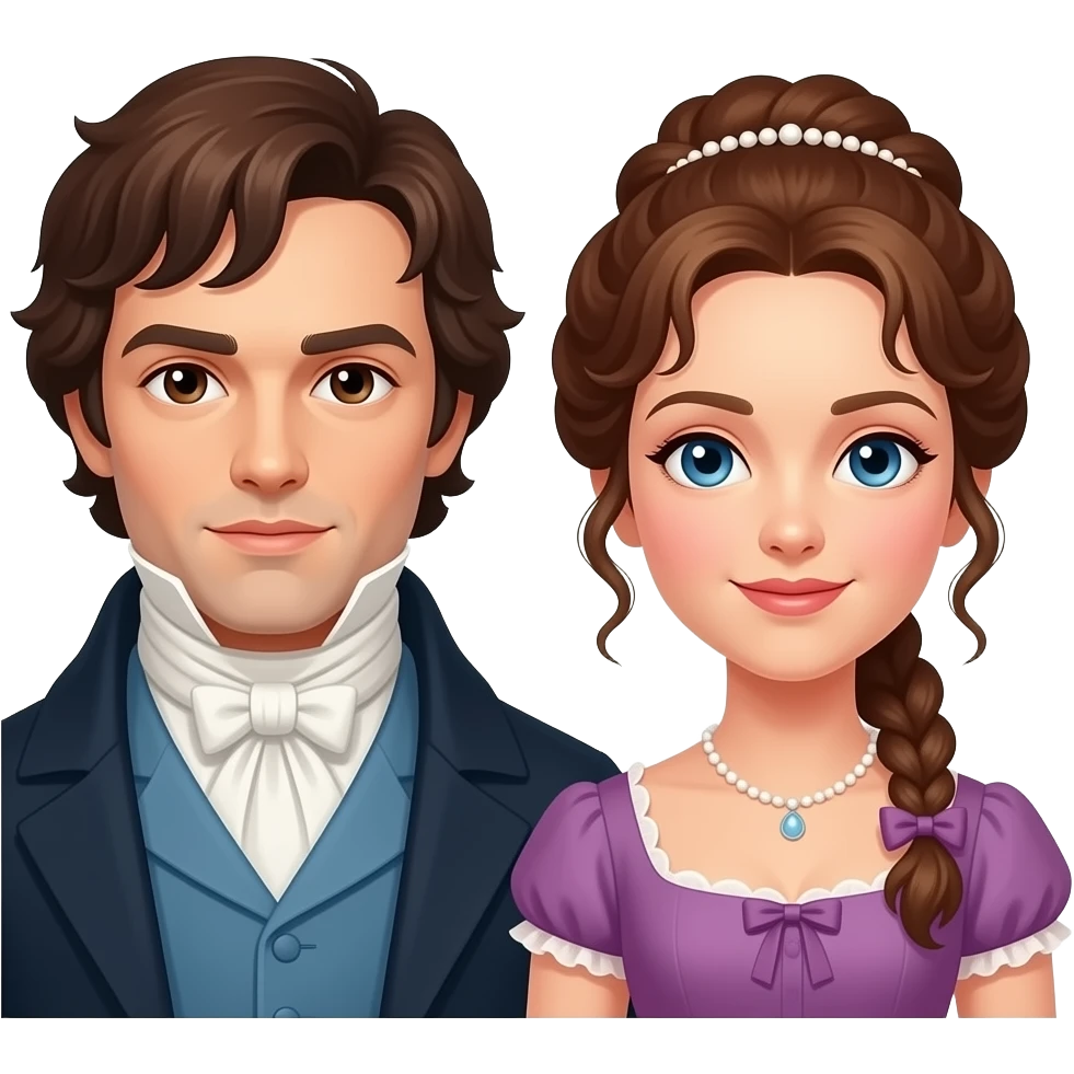 Mr Darcy and Elizabeth Bennet from pride and prejudice emoji