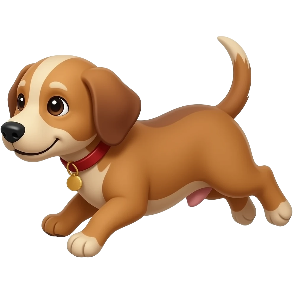 A brown puppy  flying emoji