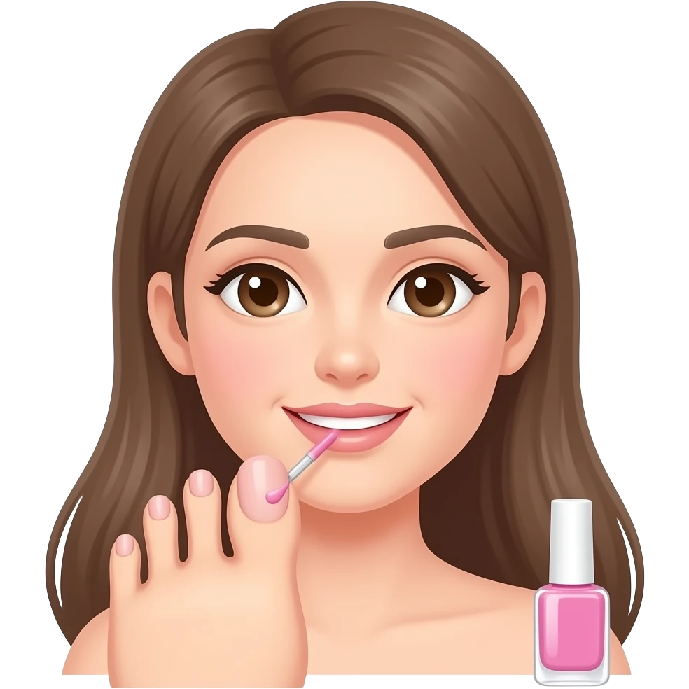 Painting toenails with nail varnish emoji