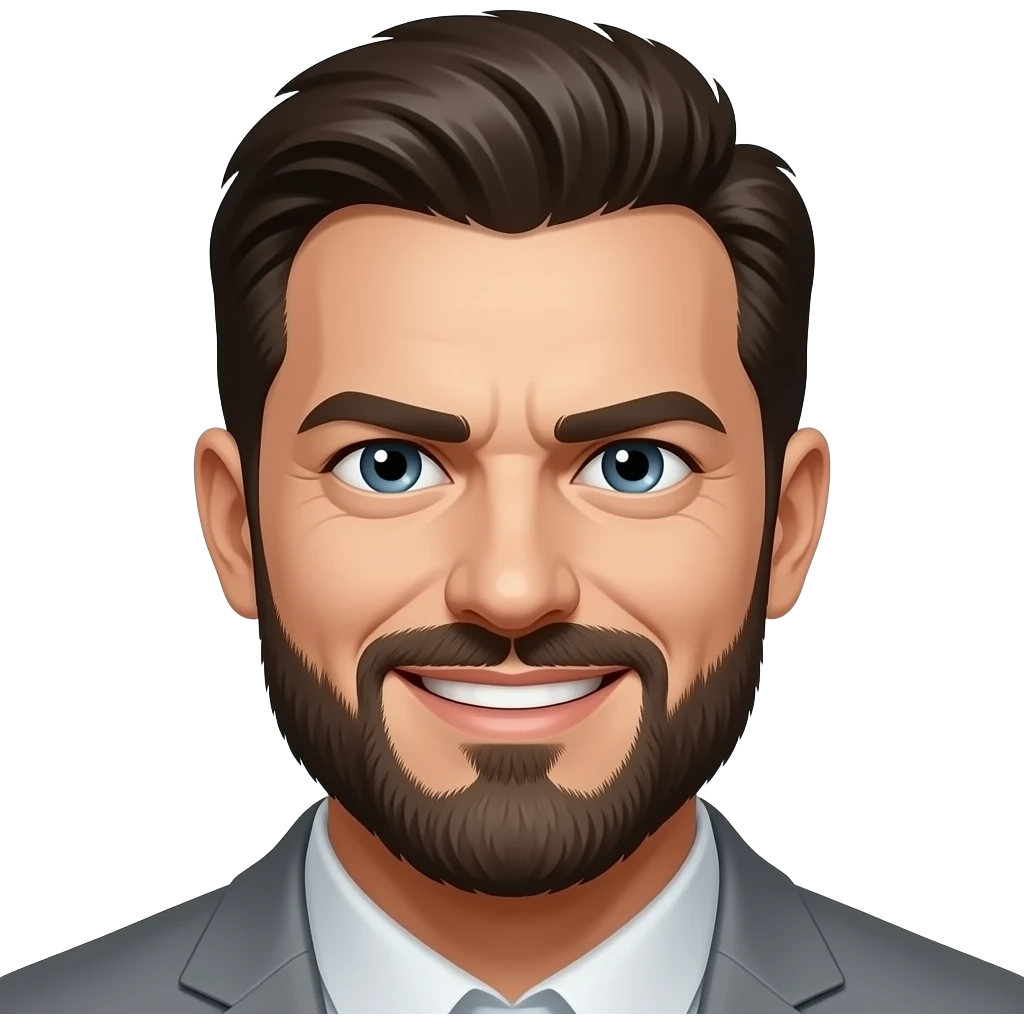 A broke evil guy emoji