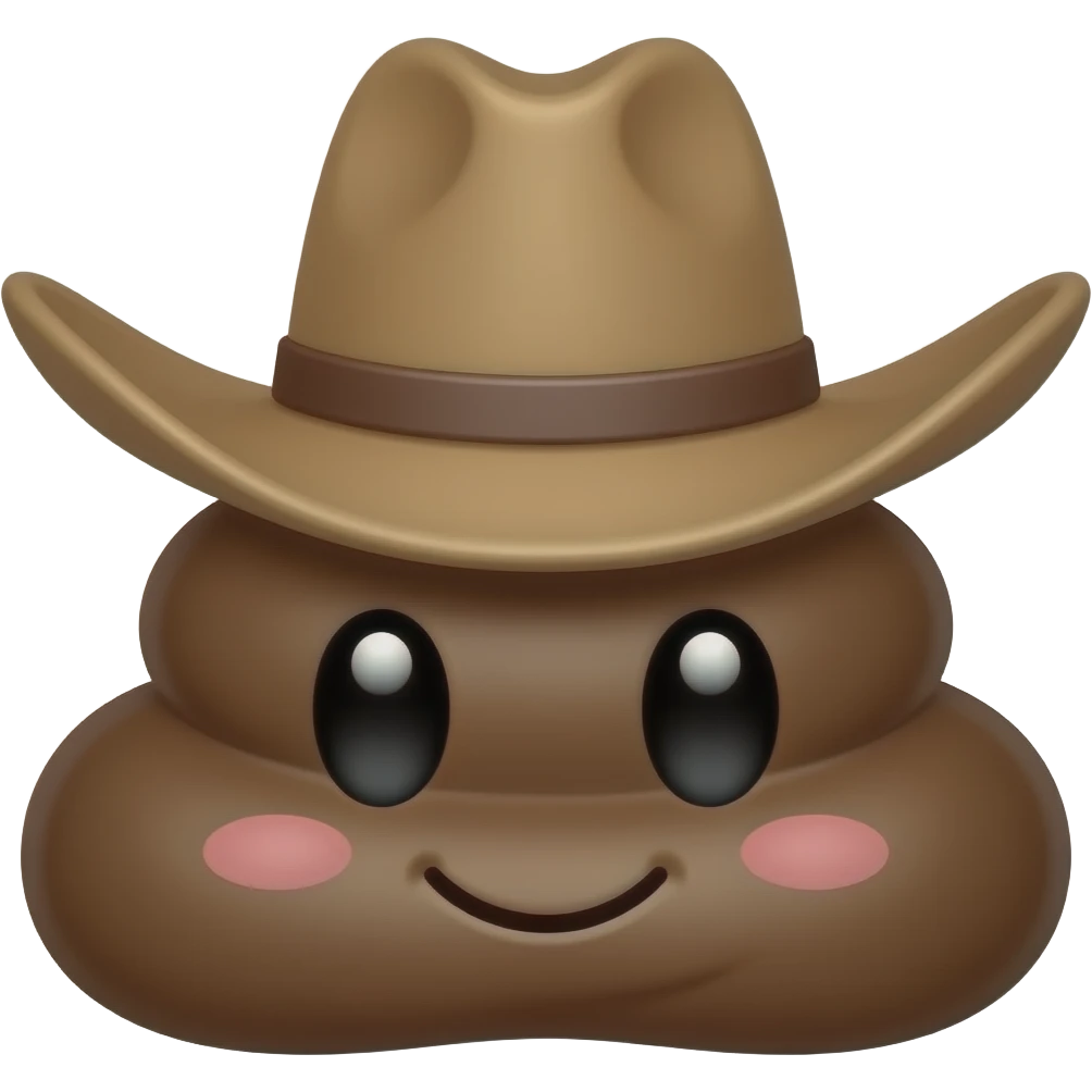Cute 💩 with cowboy hat emoji
