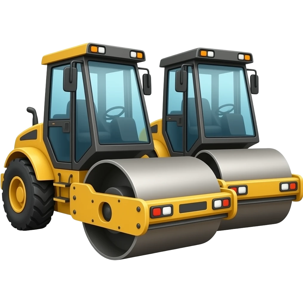 2 drum construction road roller with no cab emoji