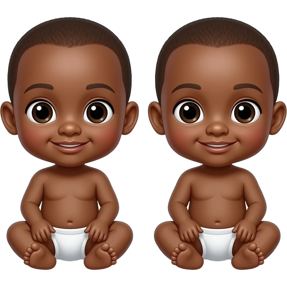 twin babies brown skin emoji
