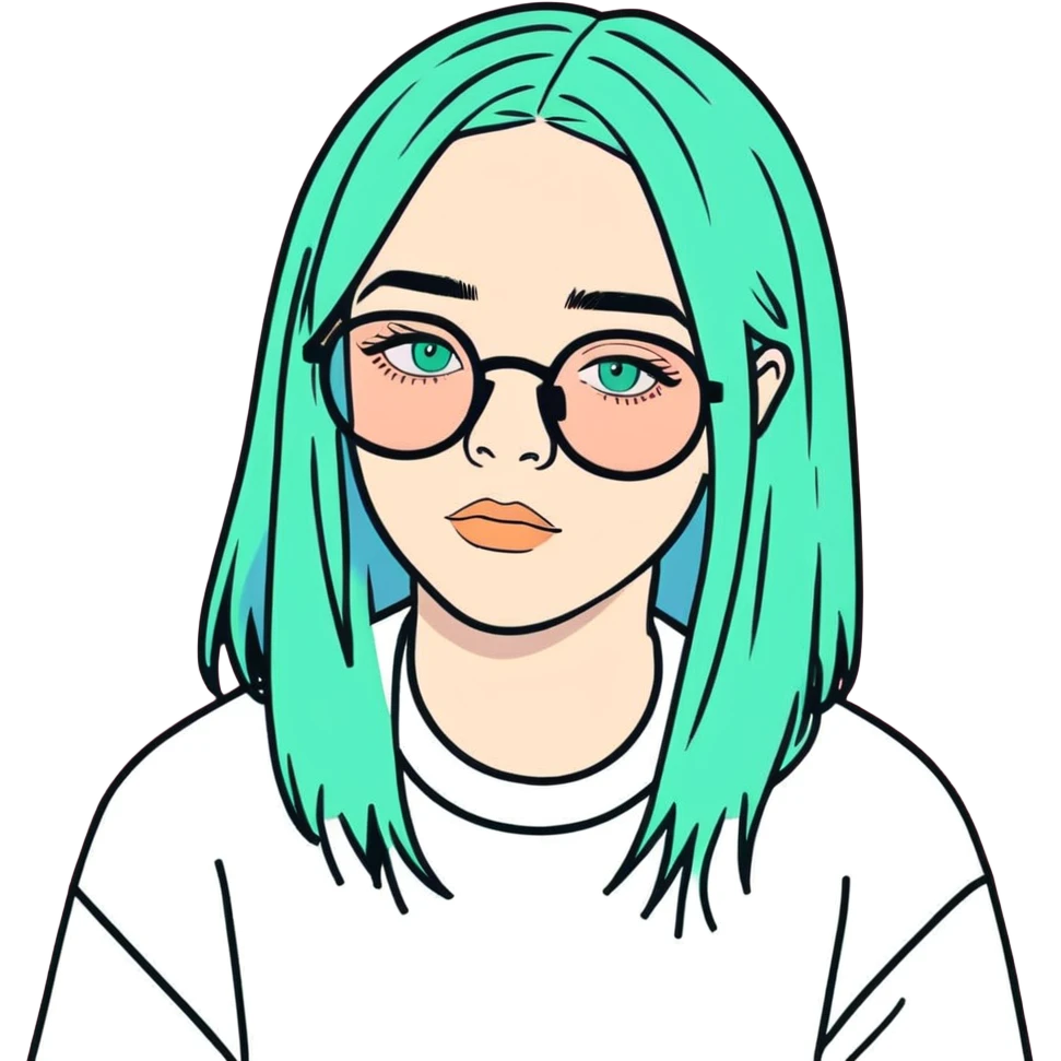 Billie eilish with glasses  emoji