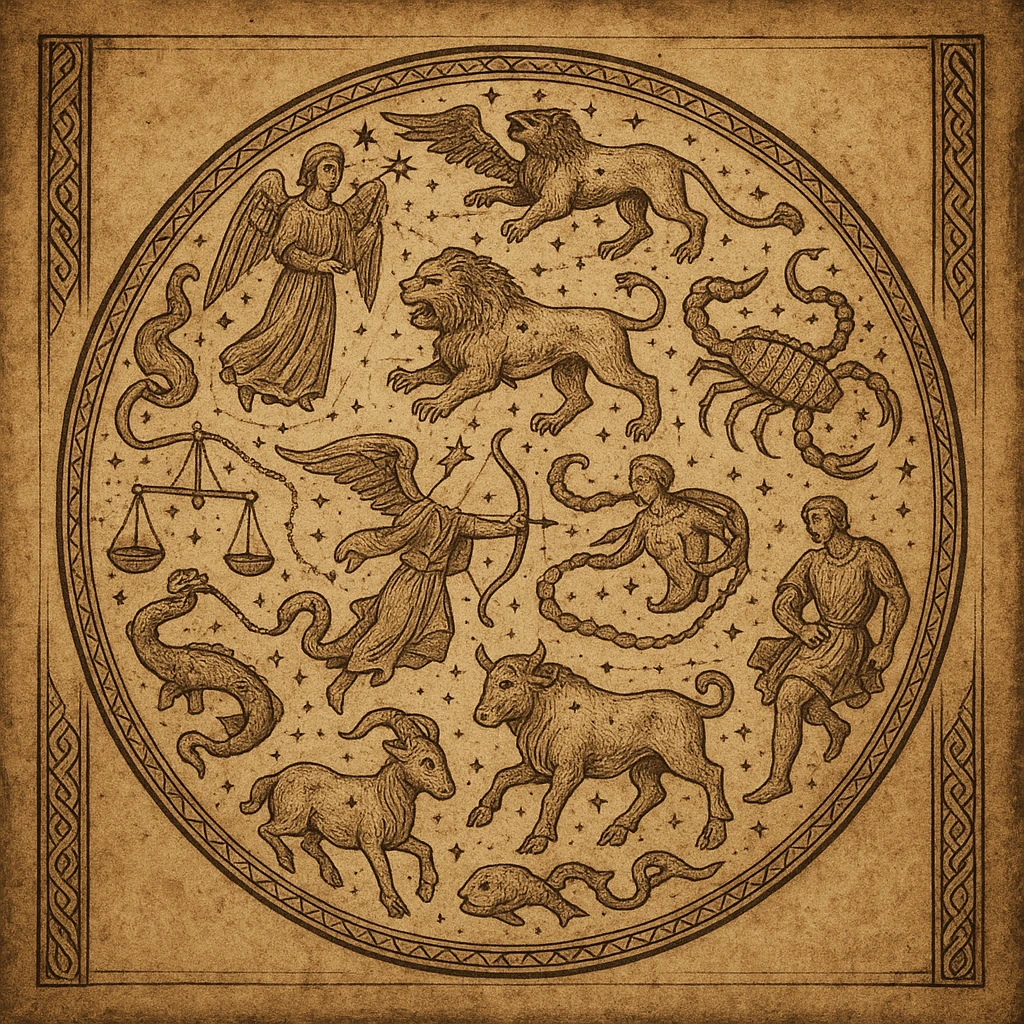 proto gothic ancient star map of constellations emoji