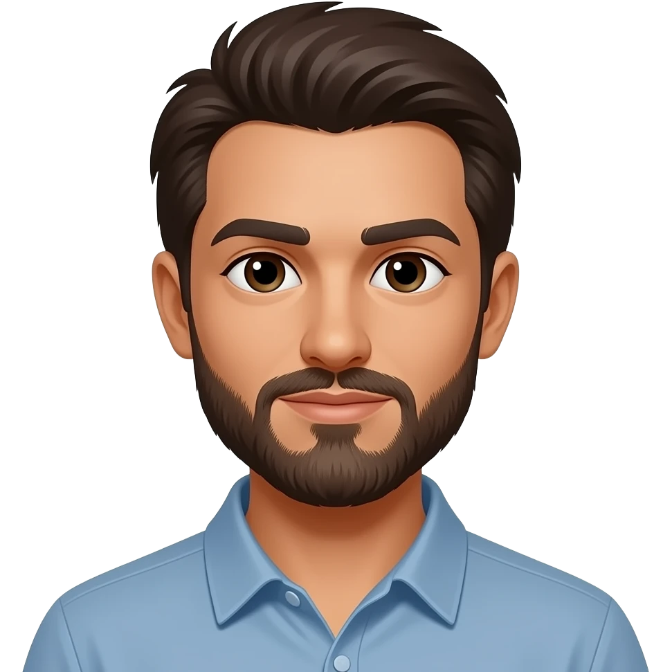 Make the skin slightly darker. The beard slightly longer please emoji