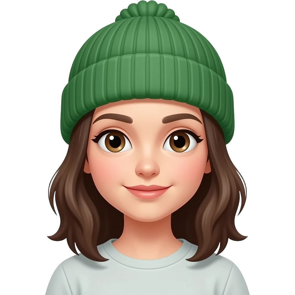 girl with green beanie emoji