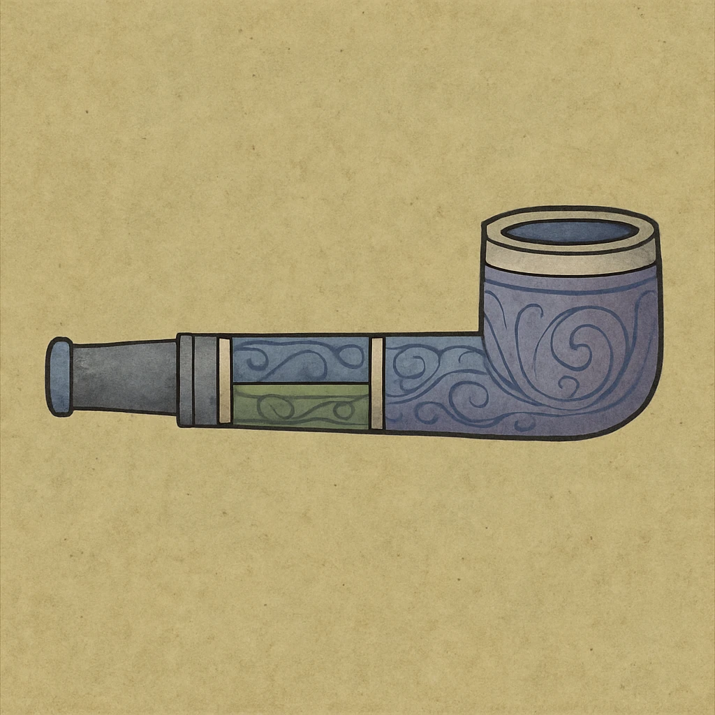 a straight horizontal pipe, vintage style, medieval art style, detailed, old-fashioned emoji