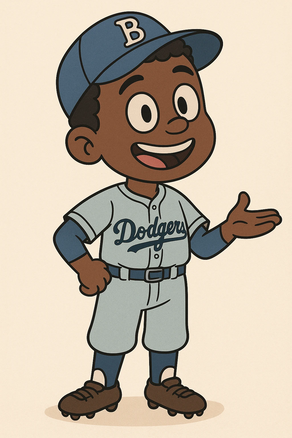 Light blue Little people pictures a boy Jackie Robinson Witam by 20 Label Sanches Vegas Mustined by Linzie Heater emoji
