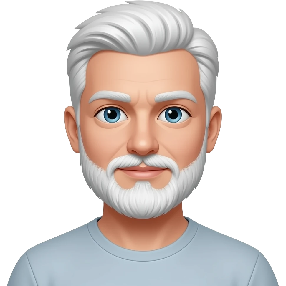 A yong 23 handsome man and whit beard  ccompl emoji