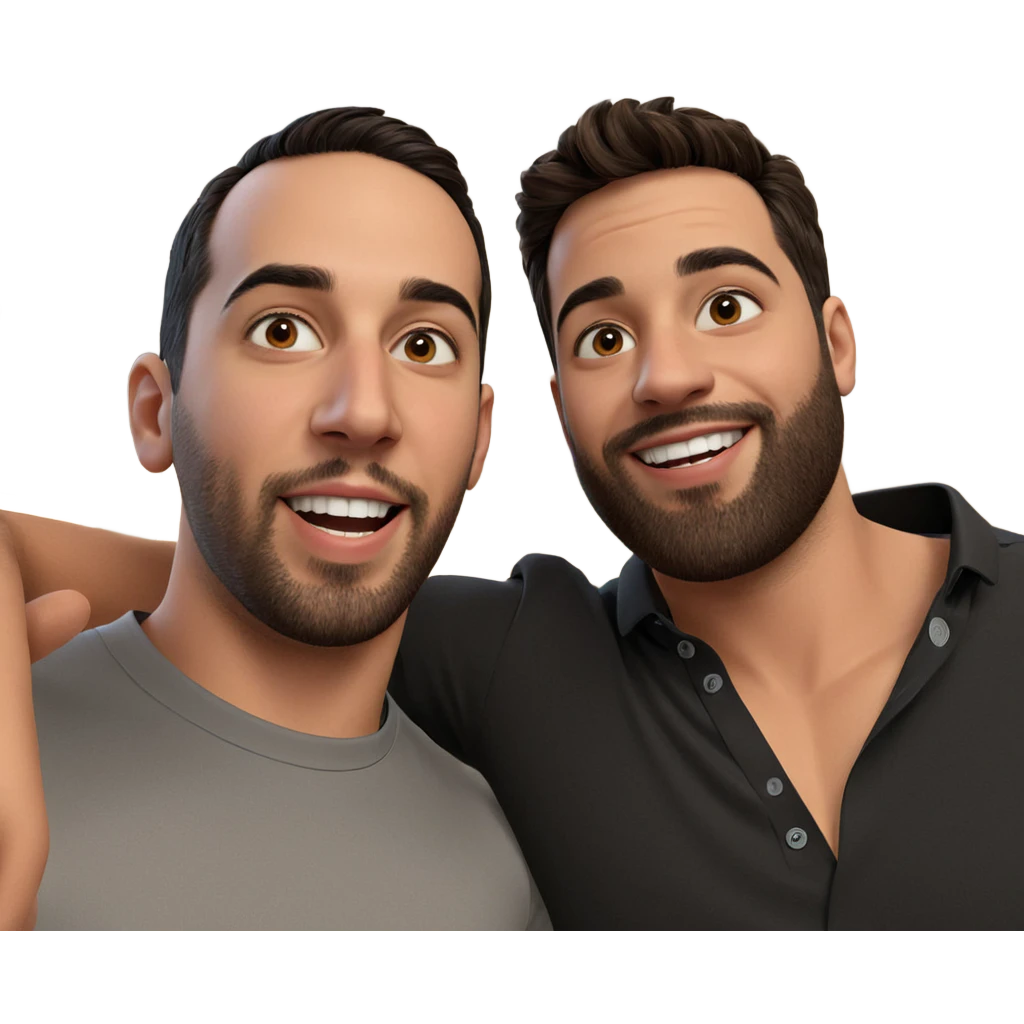 boys with smiles indoors emoji