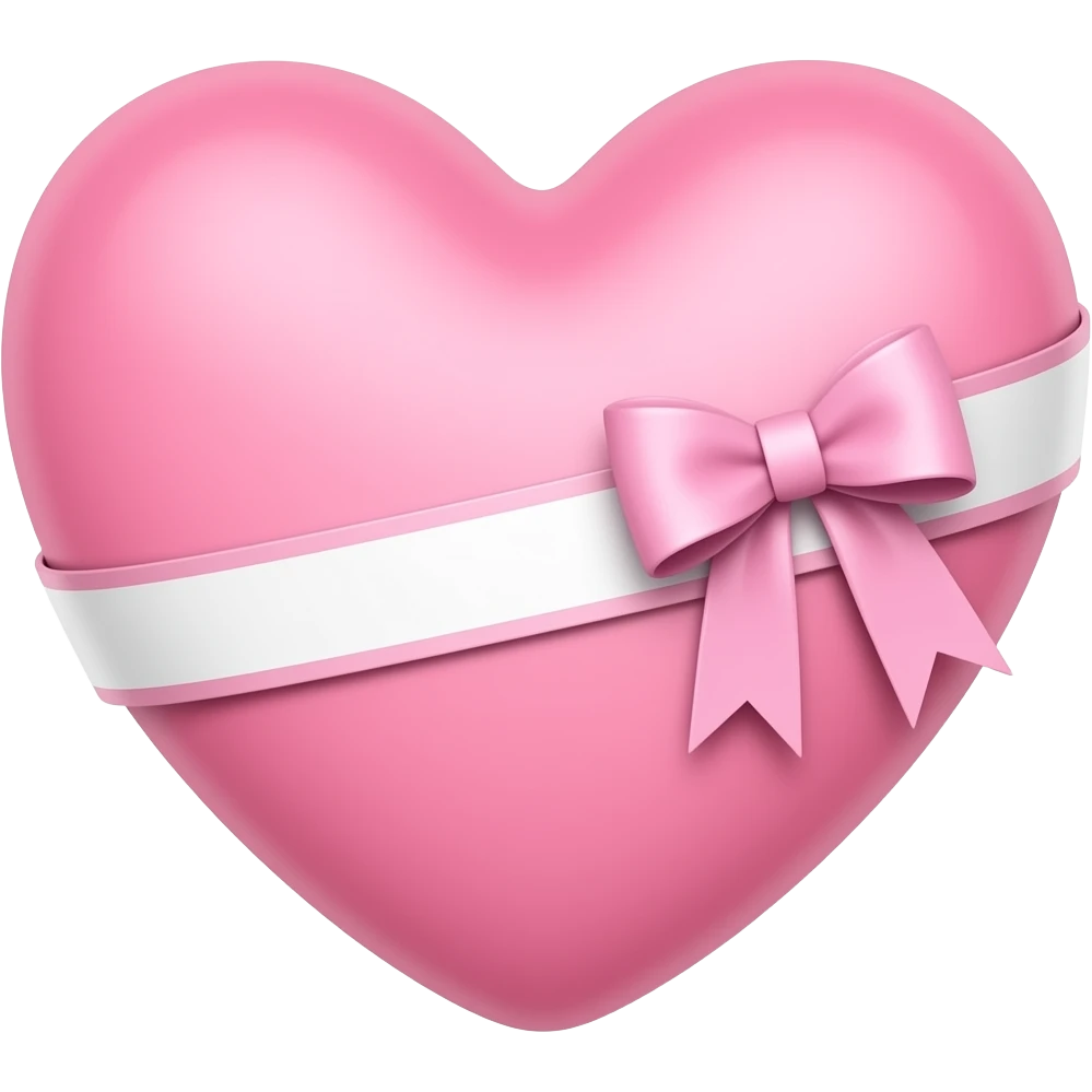 Baby pink heart with a race ribbon bows emoji